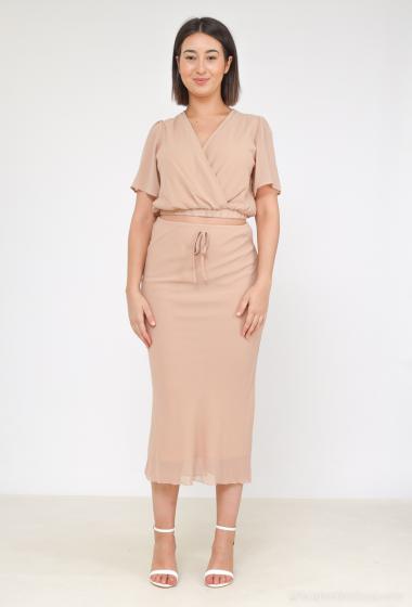 Wholesaler Voyelles - Plain high-waisted long skirt