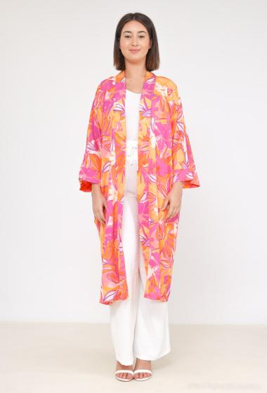 Großhändler Voyelles - Offener Kimono mit Blumendruck