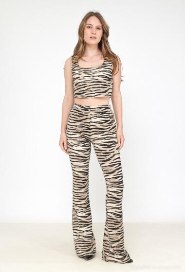 Wholesaler Voyelles - High-waisted pants with print