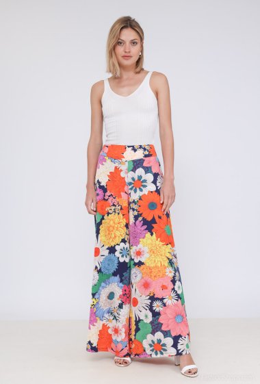 Wholesaler Voyelles - High waist floral print pants