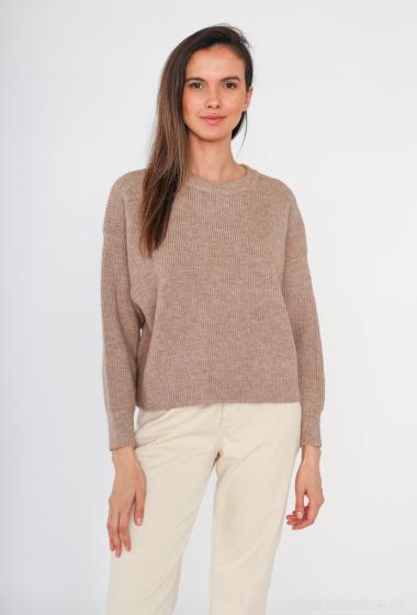 Wholesaler Voyelles - Thick knit round neck sweater