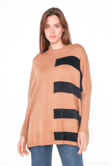 Wholesaler Voyelles - Long patterned knit sweater