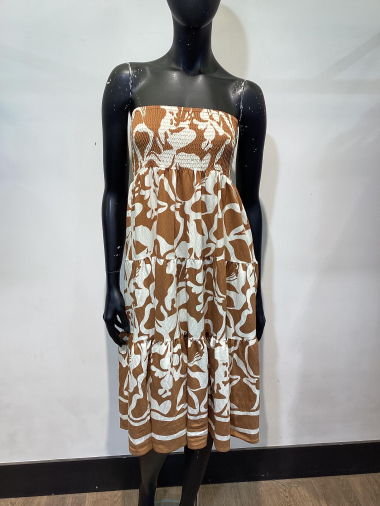 Wholesaler Voyelles - patterned strapless dress