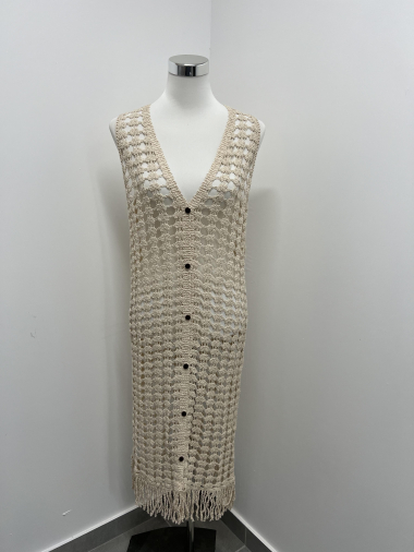 Wholesaler Voyelles - mesh dress with button