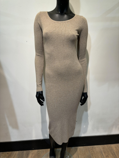 Wholesaler Voyelles - long knitted round neck dress