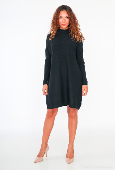 Grossiste Voyelles - Robe pull large en maille manches longues