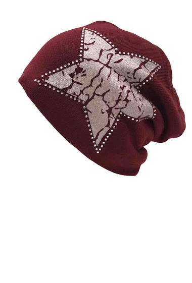 Wholesaler VS PLUS - Beanie with silver star and rhinestone detail