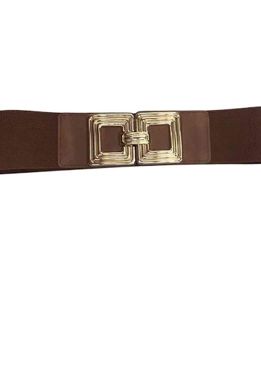 Wholesaler VS PLUS - Elastic belt with square buckle and gold-plated clip fastener
