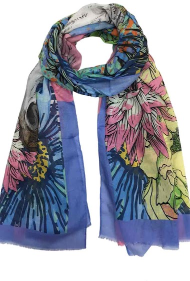 Wholesaler VS PLUS - Floral and animal print scarf
