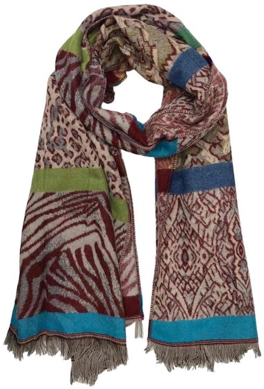 Wholesaler VS PLUS - Leopard and zebra pattern scarf