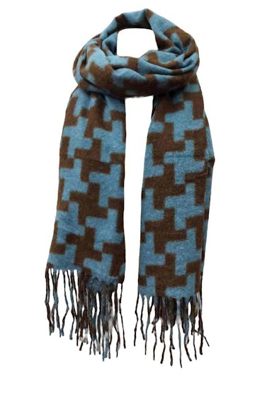 Wholesaler VS PLUS - Soft scarf with fringe and windmill print