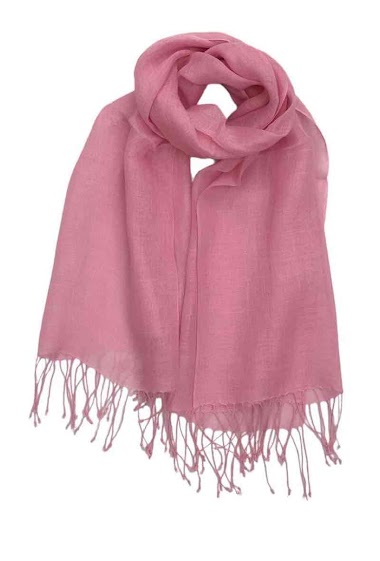 Wholesaler VS PLUS - Plain linen scarf with fringe