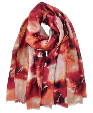 Großhändler VS PLUS - Langer Schal im marmorierten Farbverlaufsstil mit Vergoldung