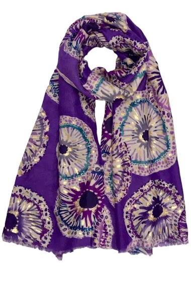 Wholesaler VS PLUS - Sunflower pattern scarf with sequins