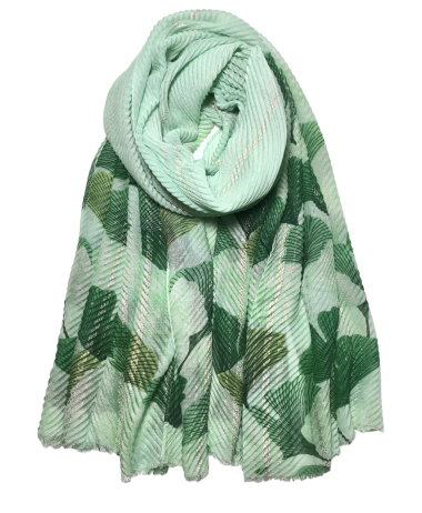 Wholesaler VS PLUS - Pleated fan pattern scarf with lurex thread