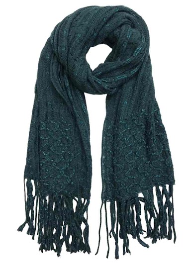 Wholesaler VS PLUS - Plain scarf with fringe and sequin detail