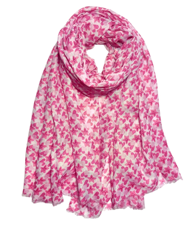 Wholesaler VS PLUS - Scarf with minimalist heart and flower pattern