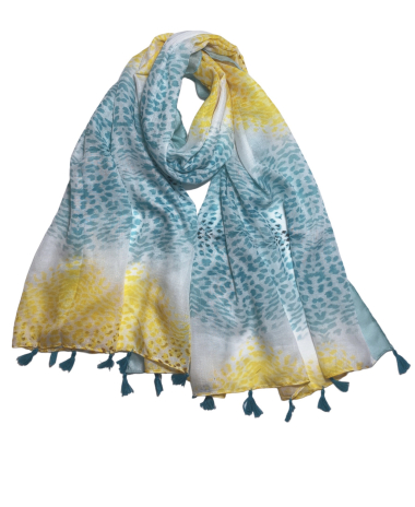 Wholesaler VS PLUS - Leopard pattern pompom scarf