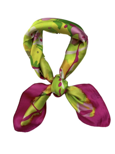 Wholesaler VS PLUS - Square scarf abstract pattern silk effect