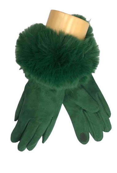 Wholesaler VS PLUS - Plain glove with faux fur detail