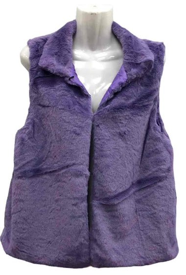 Wholesaler VS PLUS - Vest with faux fur collar