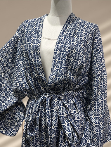 Großhändler W Studio - Aztekisch bedruckter Viskose-Kimono