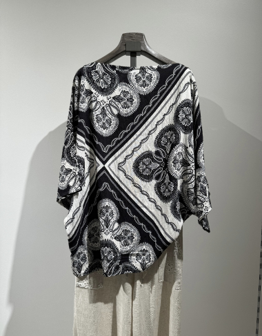 Großhändler W Studio - Bluse aus Viskose-Krepp mit Bandana-Print