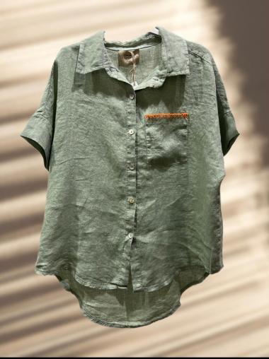 Wholesaler W Studio - Colorful Embroidered Pocket Shirt