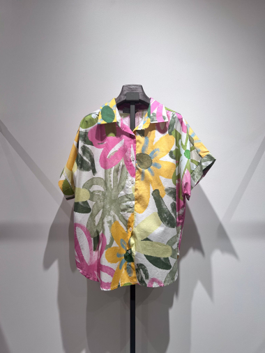 Wholesaler W Studio - Floral Print Cropped Shirt