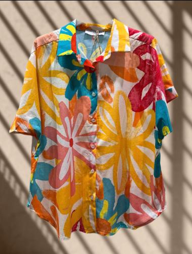 Großhändler W Studio - Kurz geschnittenes Hemd mit Blumendruck