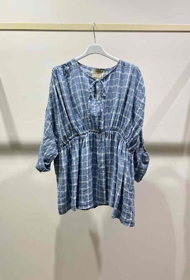 Wholesaler W Studio - Linen Checkered Shirt