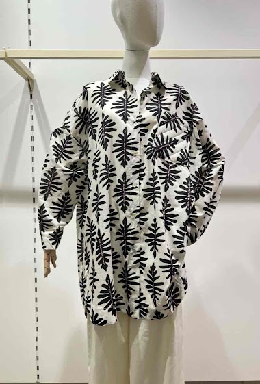 Wholesaler W Studio - Long Shirt with Leaves