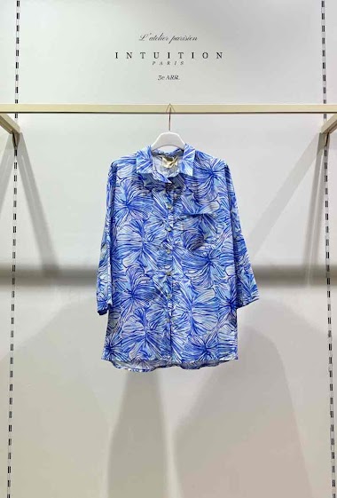Wholesaler W Studio - Loose Shirt with Floral Patterns