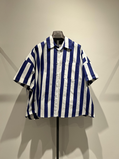 Wholesaler W Studio - Short-sleeved Stripe Shirt