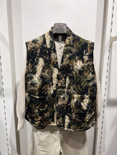 Wholesaler W Studio - Marble-effect quilted waistcoat