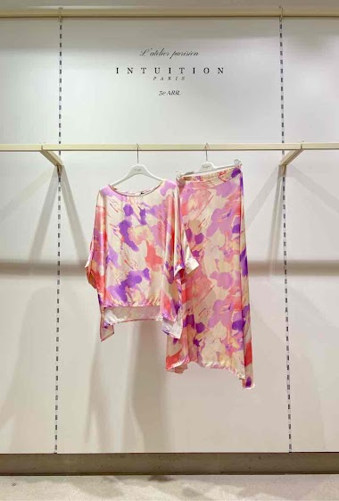 Wholesaler W Studio - Silk Watercolour Skirt
