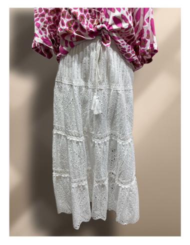 Wholesaler W Studio - White Embroidered Skirt