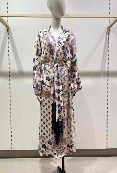 Wholesaler W Studio - Long Flowered Kimono