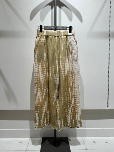 Wholesaler W Studio - Tie and Dye Linen effect Cotton Pants