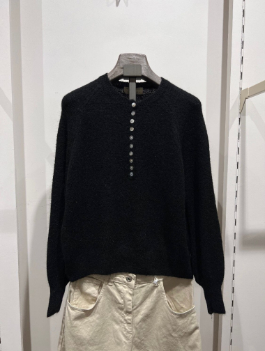 Wholesaler W Studio - Alpaca Sweater Button Neck