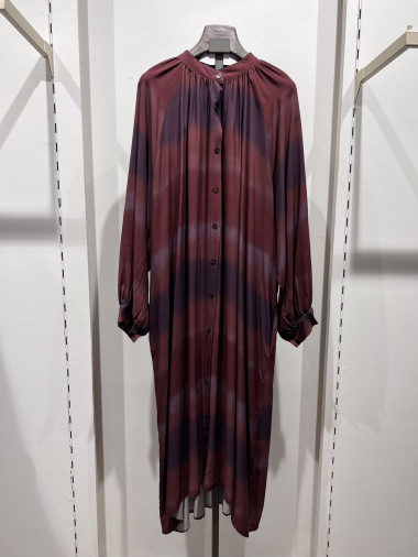 Wholesaler W Studio - Tie and Dye Printed Viscose Dress