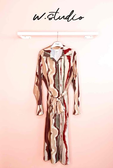 Großhändler W Studio - Fließendes Kleid mit „Canvas“-Effektdruck