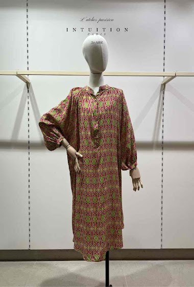 Großhändler W Studio - Langes Kleid mit Boho-Muster