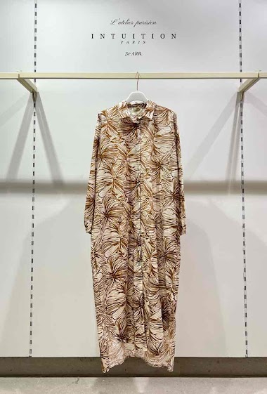 Wholesaler W Studio - Long Dress with Floral Patterns