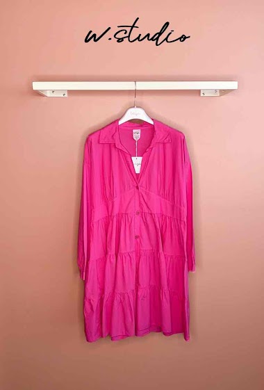 Großhändler W Studio - Hemdblusenkleid aus Baumwollpopeline