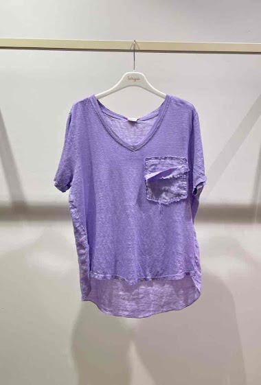 Wholesaler W Studio - Linen Pocket T-Shirt