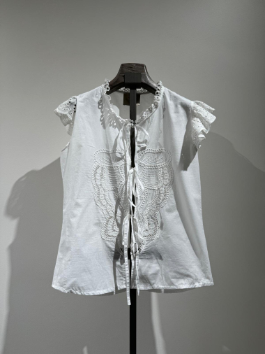 Wholesaler W Studio - Cotton Top with English Embroidery
