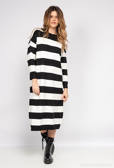 Wholesaler Wawa Design - Long striped knit dress