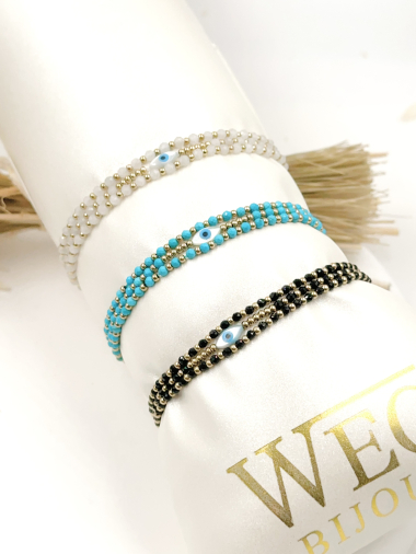 Wholesaler WEC Bijoux - bracelet in Stainless steel + stone