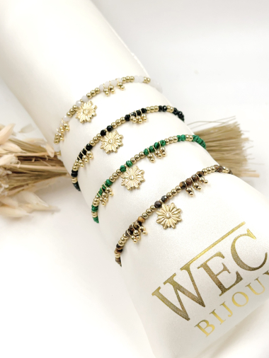 Wholesaler WEC Bijoux - bracelet in Stainless steel + stone